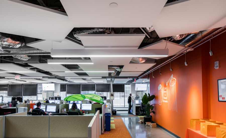 Ceiling System Enhances Open Office Design 2017 11 08