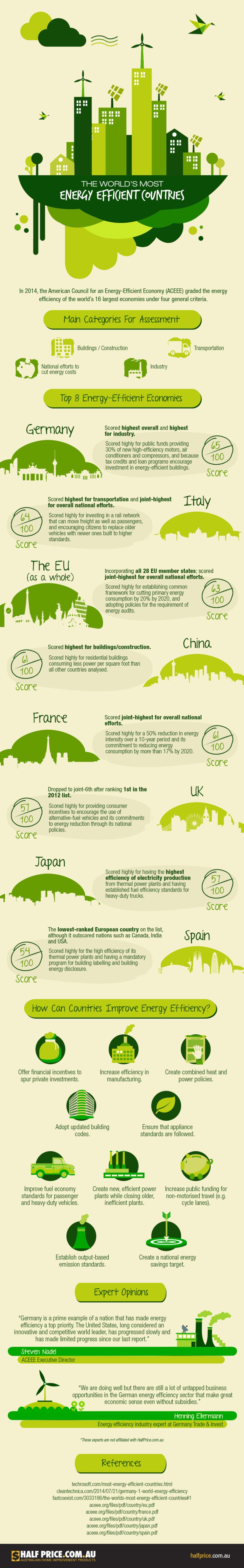 Energy Efficient Countries Infographic